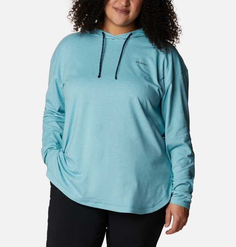 Women's Columbia Sun Trek Pullover Hoodie Turquoise | Plus Size CA-U16C0